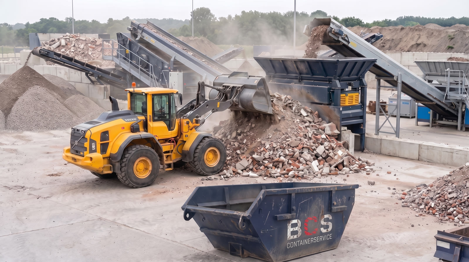 Symbolbild: Sortierte Abfälle werden in einer Recyclinganlage verwertet